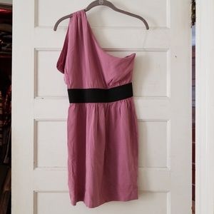 One sleeve mauve dress